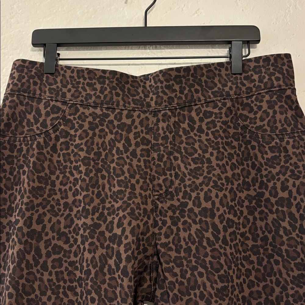 Faded Glory leopard print Brown stretch leggings 1X - Picture 2 of 7